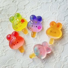 画像4: 【5個】うさぎ　キャンディー棒　カボション (4)