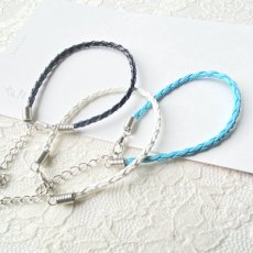 画像3: 【２本】編み込み　レザーブレスレット　3色有 (3)
