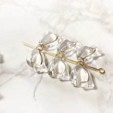 画像4: 【10個】ゴールドの縁取り　クリア　リボン　ビーズ  A3-5 (4)