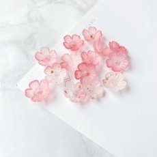 画像3: 【約50個】赤のグラデーション　お花　ビーズ A3-6 (3)