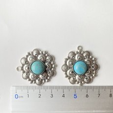 画像5: 【単品】ターコイズ　チャーム　アンティークシルバー A3-7 (5)