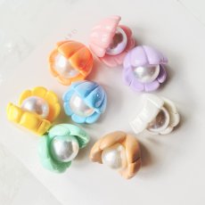 画像2: 【7個 】大きなパール入り　シェル　プラパーツ　A3-7 (2)