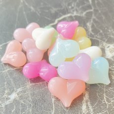 画像2: 【10個】ぷっくり　ハート　パステル　ビーズ　A3-5 (2)