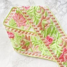 画像1: 【1ｍカット】刺繡りぼん　お花柄 (1)