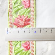 画像2: 【1ｍカット】刺繡りぼん　お花柄 (2)