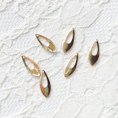 画像1: 【6個】真鍮製　雫　チャーム　ゴールド (1)